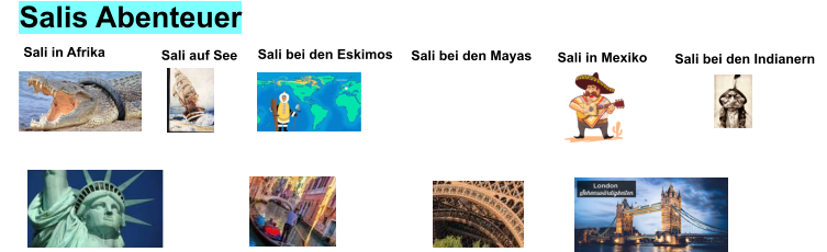 Salis Abenteuer  Sali auf See Sali in Afrika Sali bei den Mayas  Sali bei den Indianern Sali bei den Eskimos Sali in Mexiko